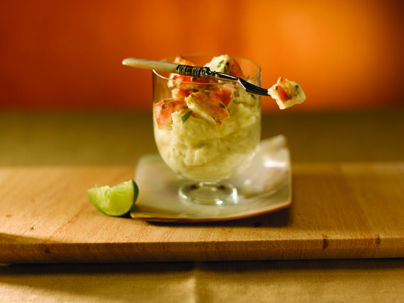 Lobster Cocktail with Roasted Garlic Mashed Idaho® Potatoes
