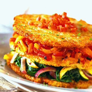 Idaho® Potato Napoleon with Grilled Vegetables