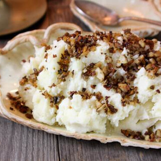Truffled Mashed Potatoes with Crispy Mushroom Bits