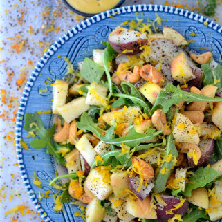 Arugula, Apple and Potato Salad with Creamy Cashew Dressing