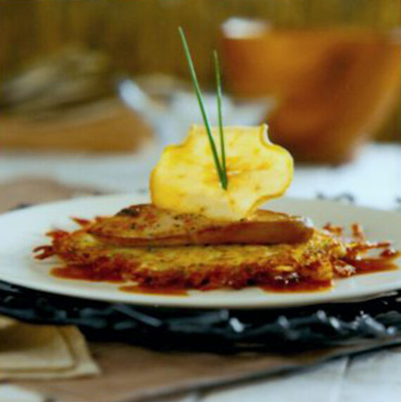 Idaho® Potato Pancakes with Foie Gras and Apples