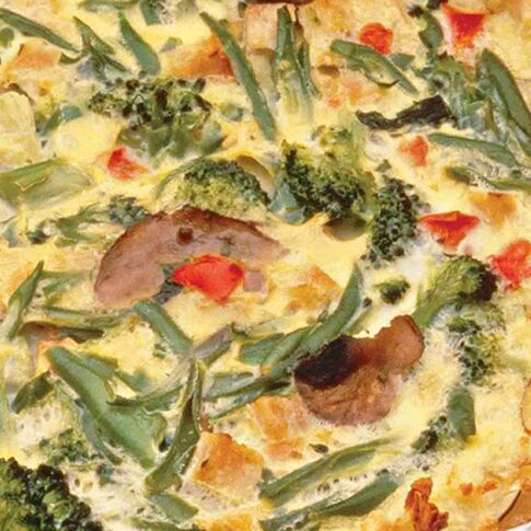 Turkey-Vegetable Hash Brown Quiche