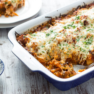 Sausage Pizza Au Gratin Potato Casserole