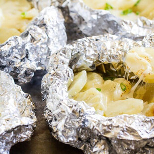 Grilled Cheesy Garlic Potato Packets