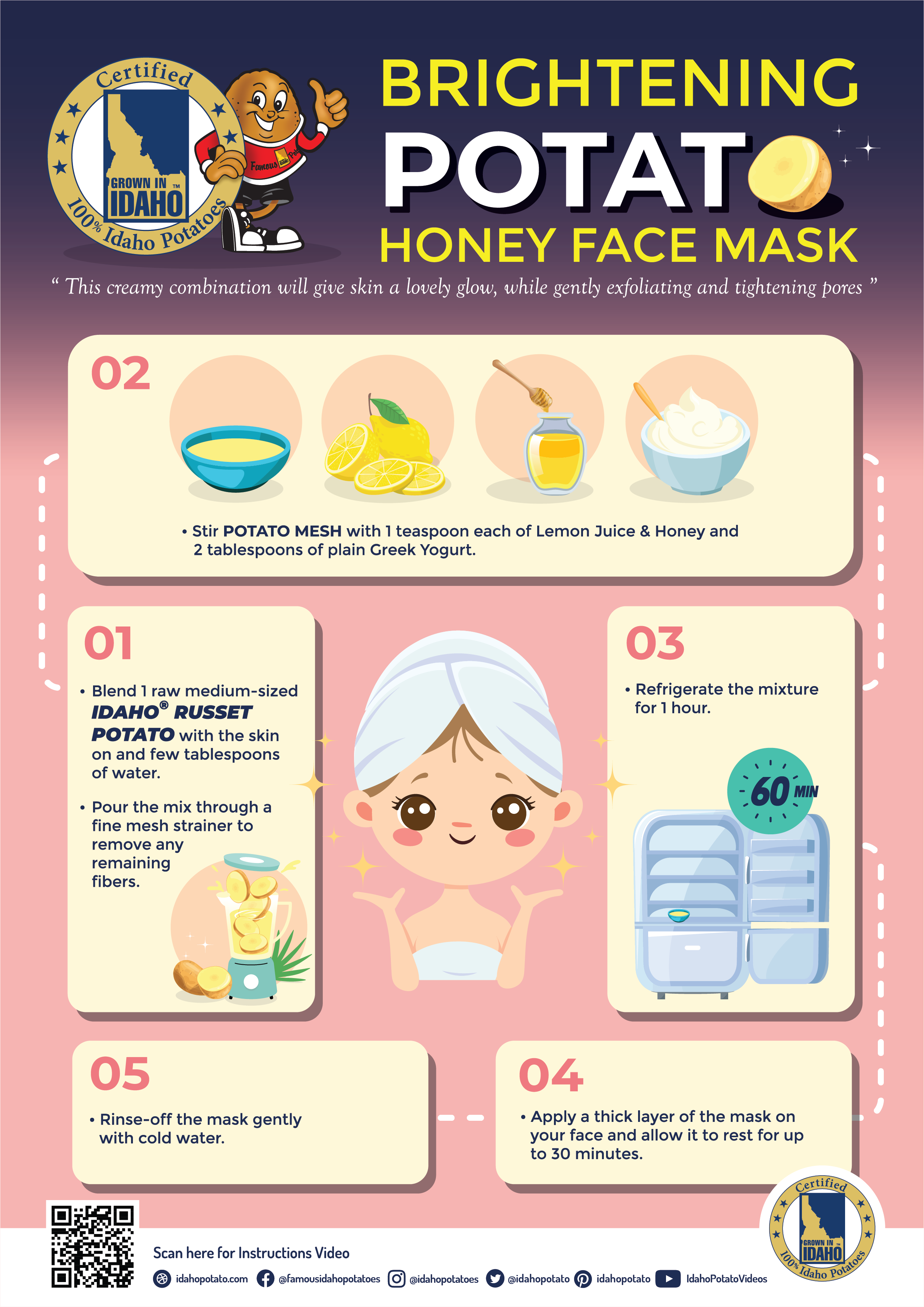 Brightening Idaho® Potato Honey Face Mask